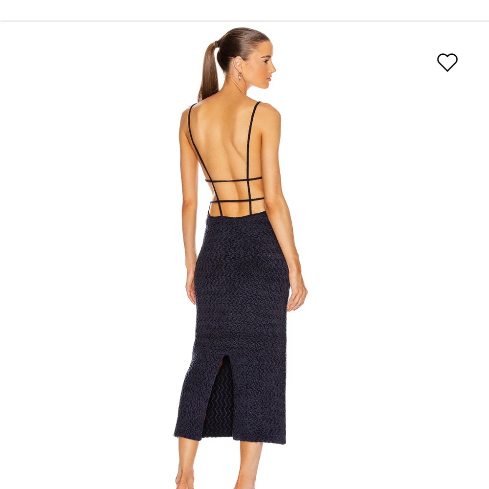 Jacquemus Navy Textured Backless Dress - Picture 3 of 9